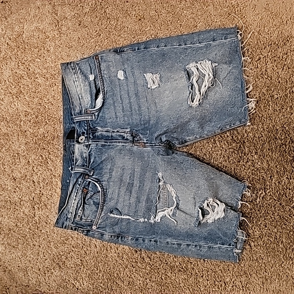 &denim mens ripped shorts straight fit